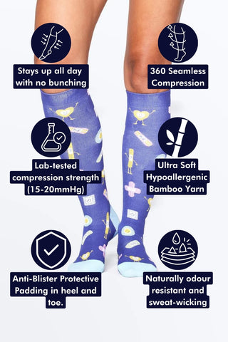 Boo Boo Buddies Bamboo Compression Socks