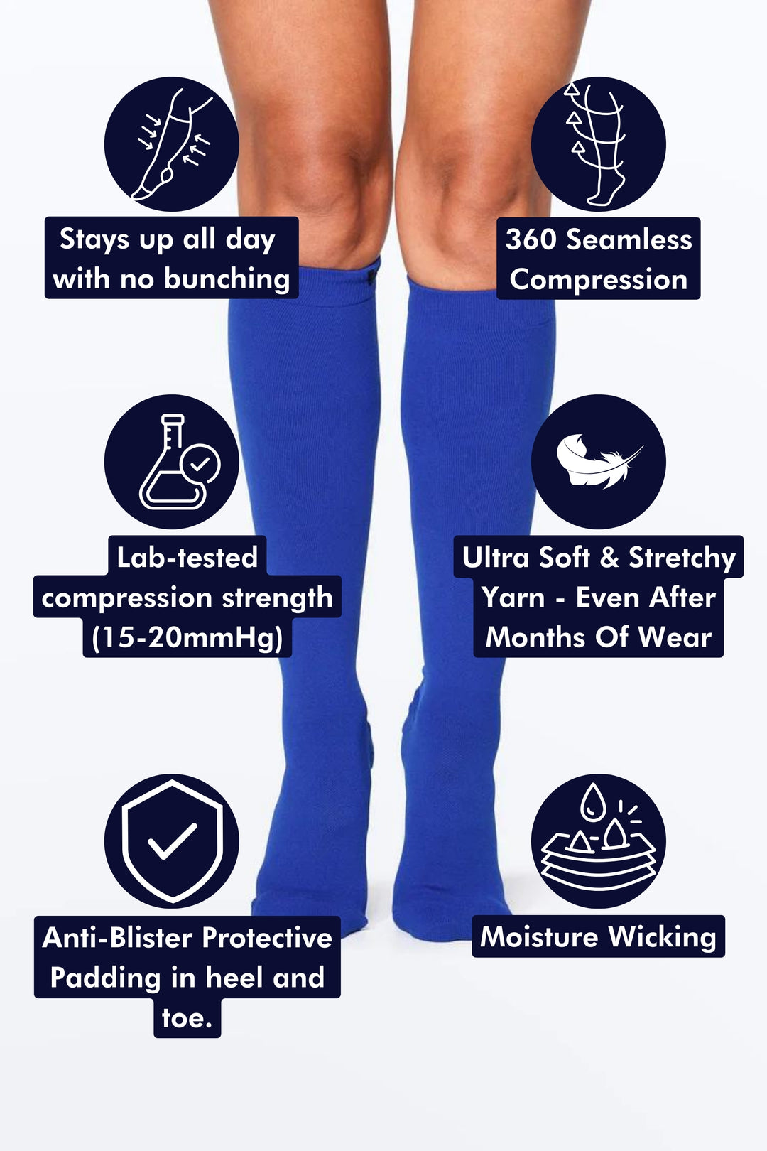 Royal Blue Moisture Wicking Compression Socks Dr. Woof Apparel AU