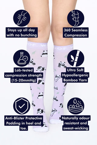 Onigiri Panda Bamboo Compression Socks