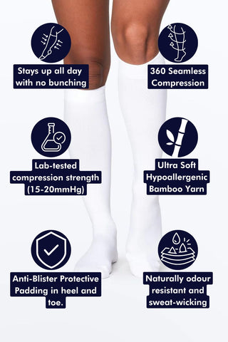 White Bamboo Compression Socks